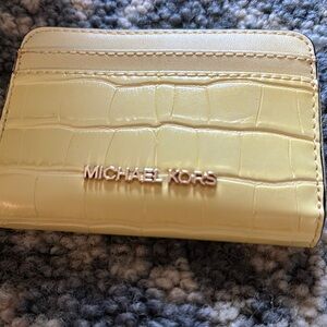 Michael Kors Yellow Croc-Embossed Wallet